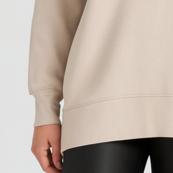 NWT Danskin Super Soft Stretch Beige Ivory Tunic Sweatshirt With Pockets - Picture 3 of 9